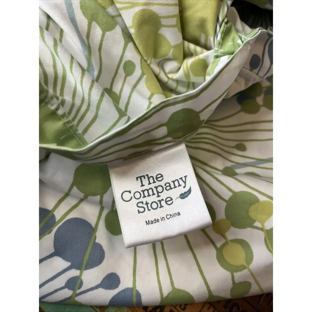 THE COMPANY STORE 3pc Duvet Cover Full Size 84 X 90 Dandelion Retro 100% Cotton
